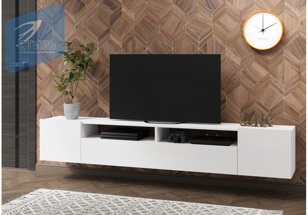 Тумба ТВ Соло 16 - Белый гладкий/Белый глянец (МК Стиль А) в Минске Тумба ТВ Соло 16 - Белый гладкий/Белый глянец (МК Стиль А)