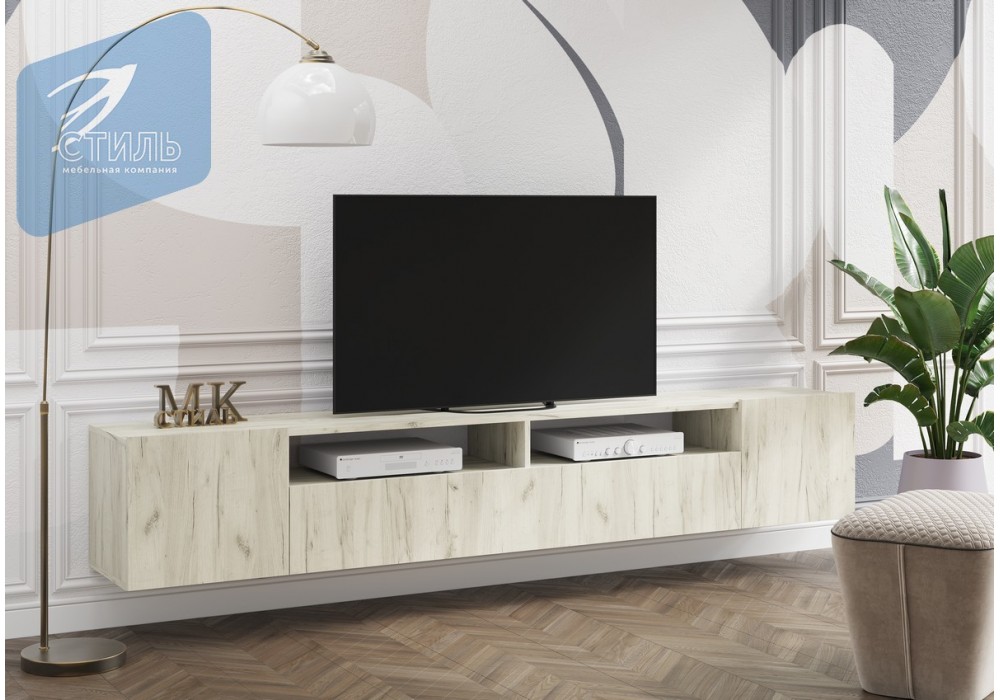 Тумба ТВ Соло 16 - Дуб Крафт белый (МК Стиль) в Минске Тумба ТВ Соло 16 - Дуб Крафт белый (МК Стиль)