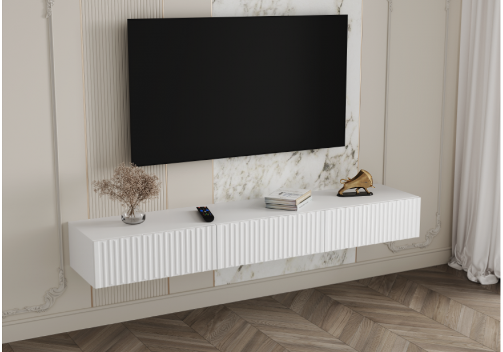 Тумба ТВ Сопрано - Белый / Белый глянец (МК Стиль) в Минске Тумба ТВ Сопрано - Белый / Белый глянец (МК Стиль)