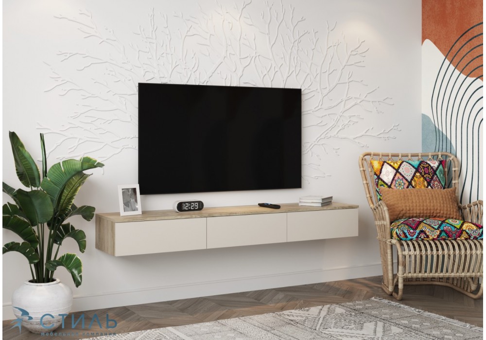 Тумба ТВ Бохо ТМ-003 - Дуб Крафт серый / Кашемир (МК Стиль) в Минске Тумба ТВ Бохо ТМ-003 - Дуб Крафт серый / Кашемир (МК Стиль)