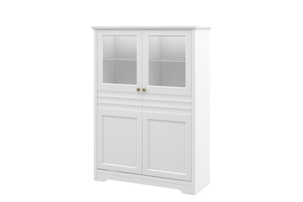 Шкаф комбинированный МН-040-15 МС Денвер (Белый матовый/Белый Мебель-Неман